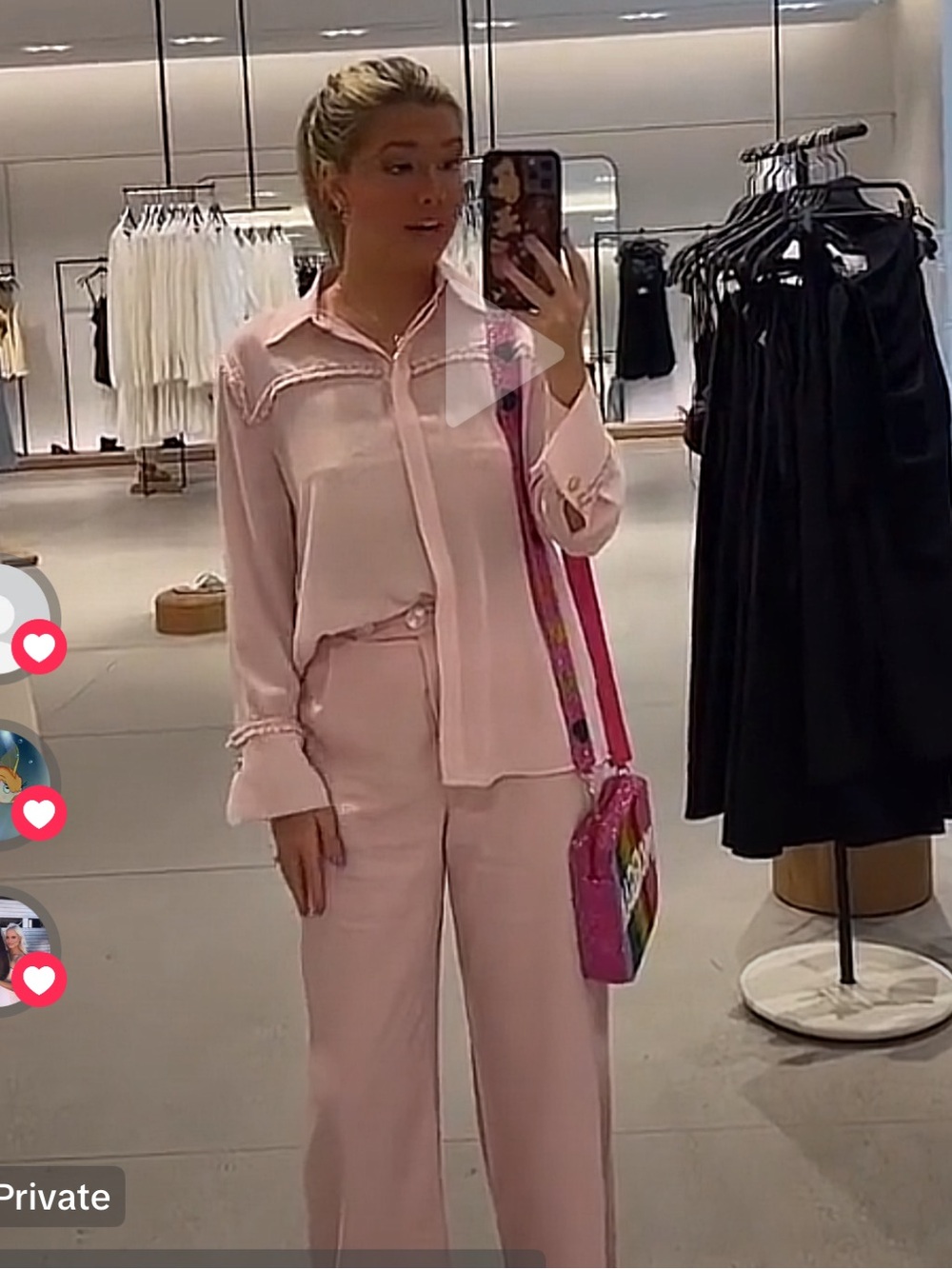 Zara Baby Pink Button Up Blouse